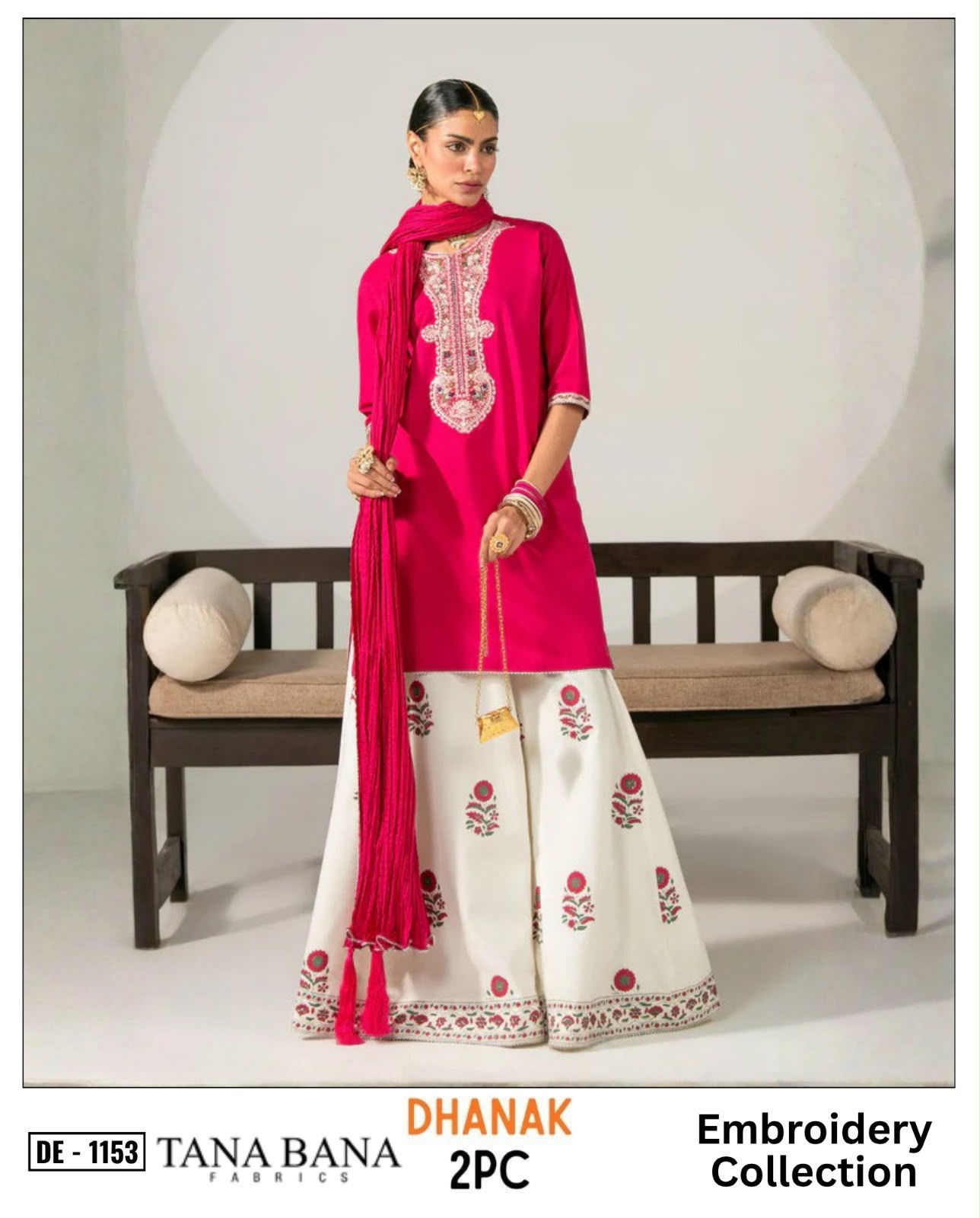 Dhanak embroidered luxury unstitched 2pc suit